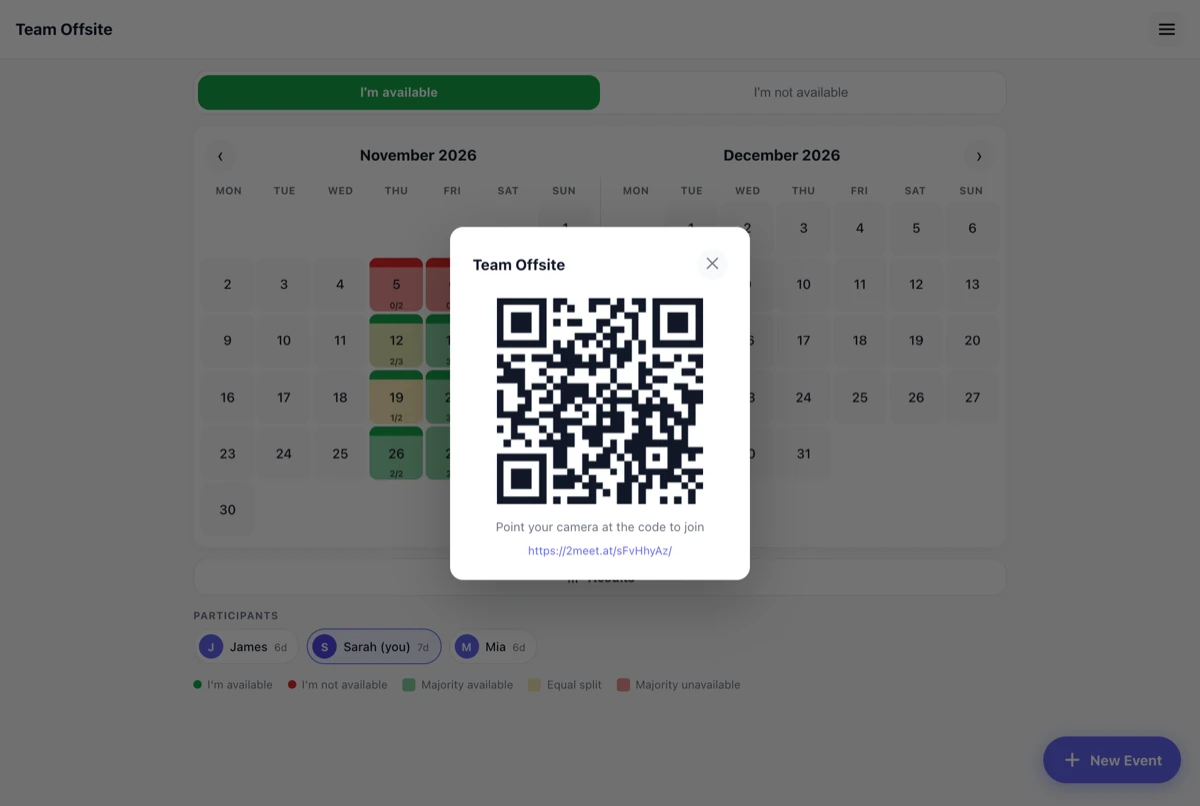 QR code for joining a 2meet event